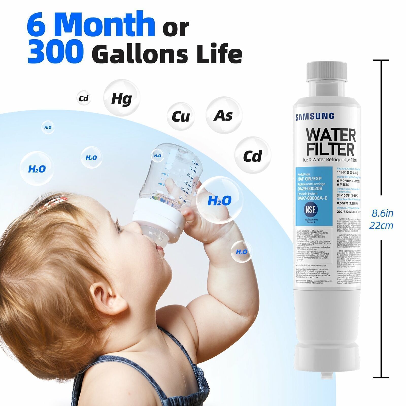 New 2 PACK Genuine Samsung DA29-00020B HAF-CIN/EXP Refrigerator Water Filter US