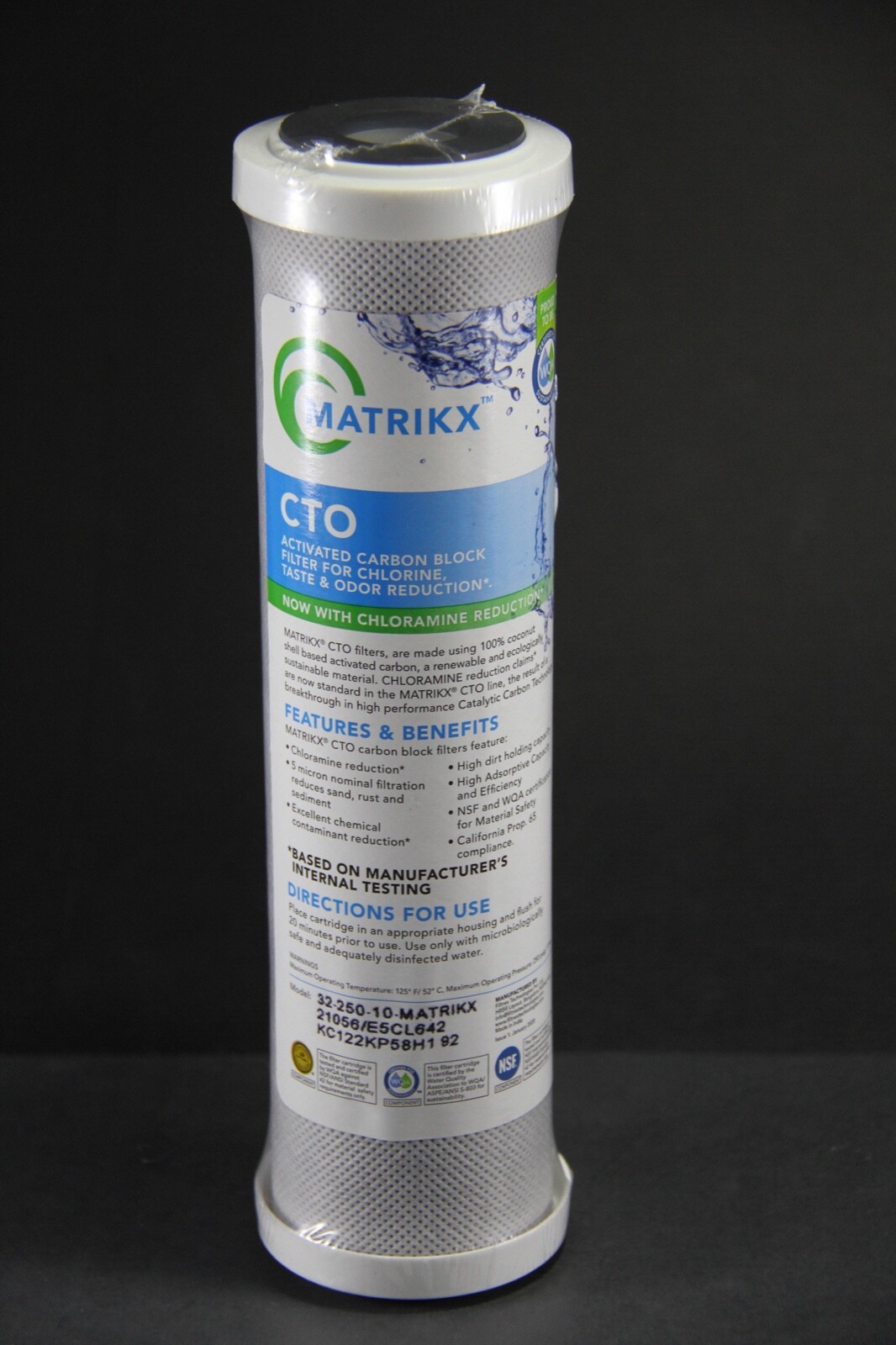 Matrikx CTO Carbon Block Filter (32-250-10-MATRIKX)