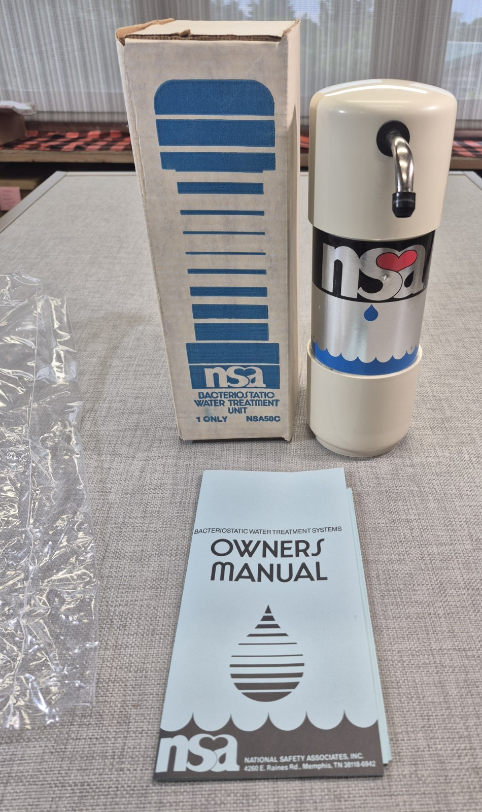 NSA Bacteriostatic Water Treatment Filter Unit Model NSA100S, missing connectors