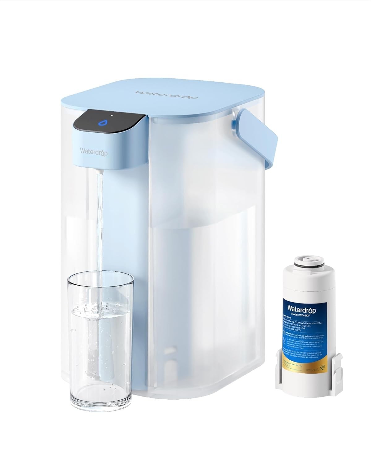 Waterdrop Electric Water Filter Pitcher, Reduce 99.6% of Lead and 45+ Impurities