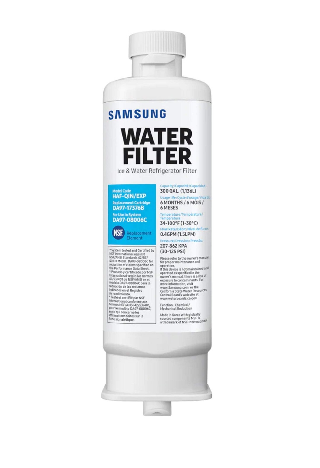 1PACK Genuine Samsung DA97-17376B HAF-QIN/EXP REFRIGERATOR Water Filter US Stock