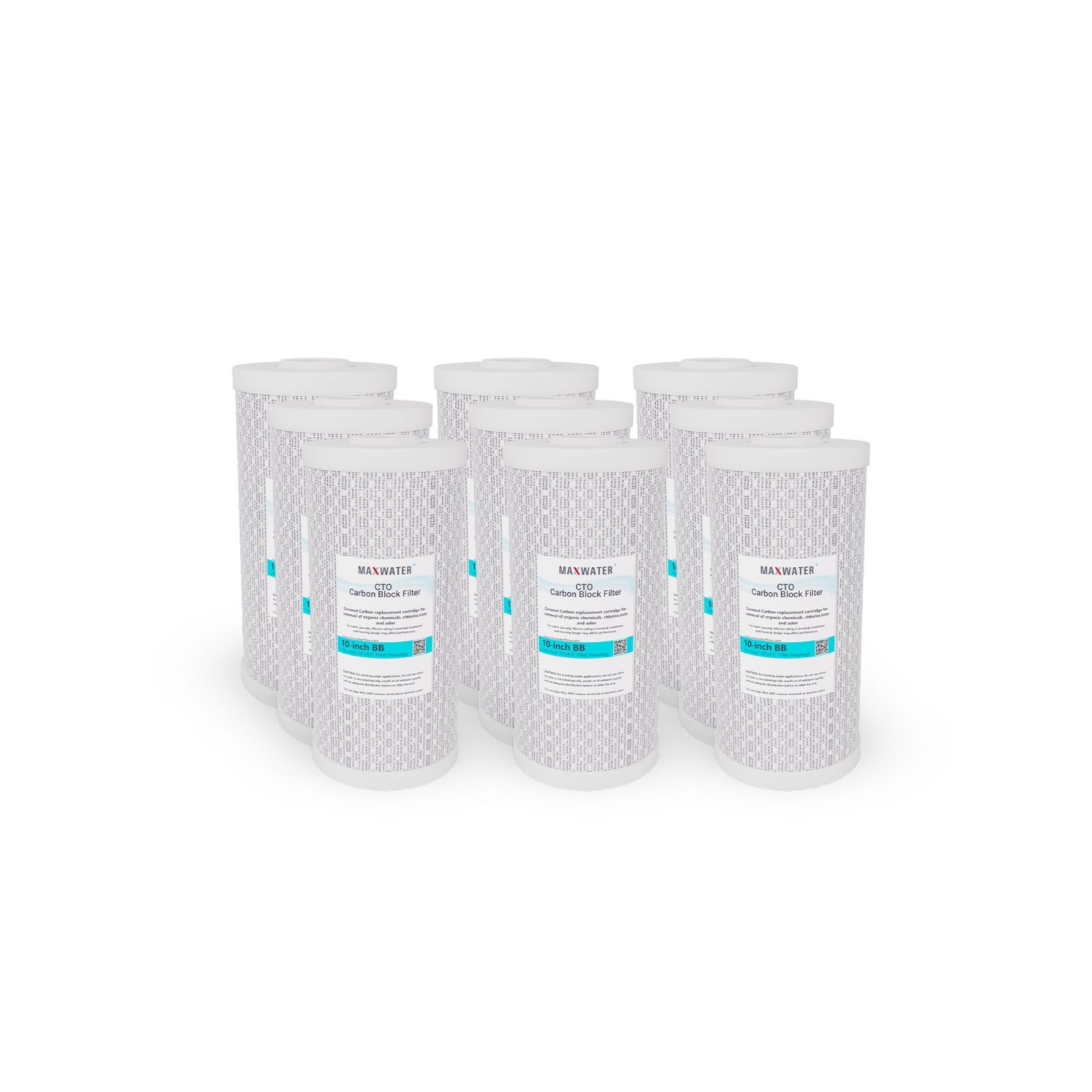 Big Blue Carbon Block Replacement Water Filter 10″ x 4.5″ WH System 9 PACK