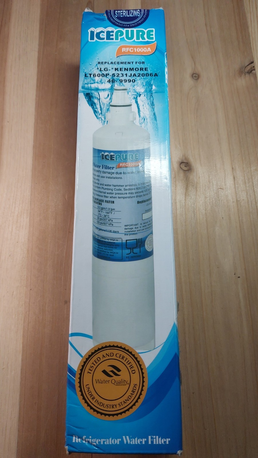 New ICEPURE refrigerator water filter RFC1000A for LG LT600P / Kenmore 9990