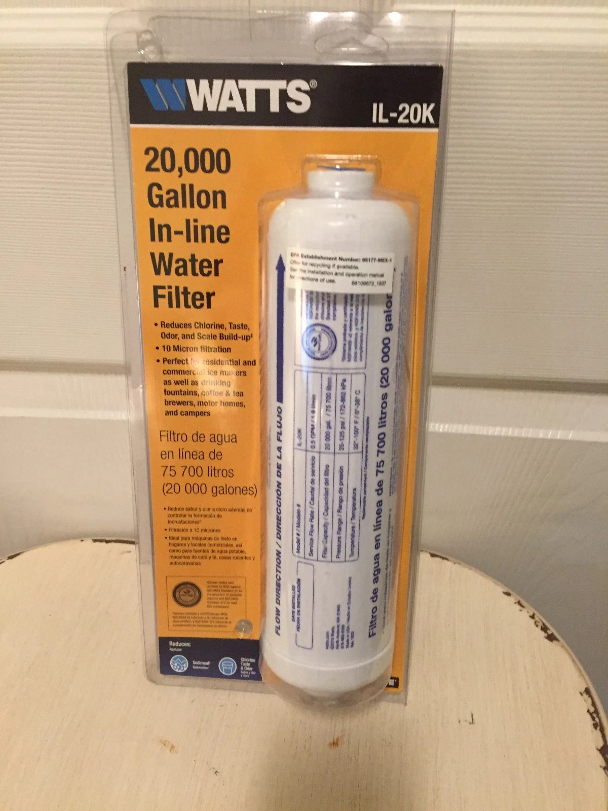 Watts IL-20K 20,000 Gallon In-Line Water Filter New