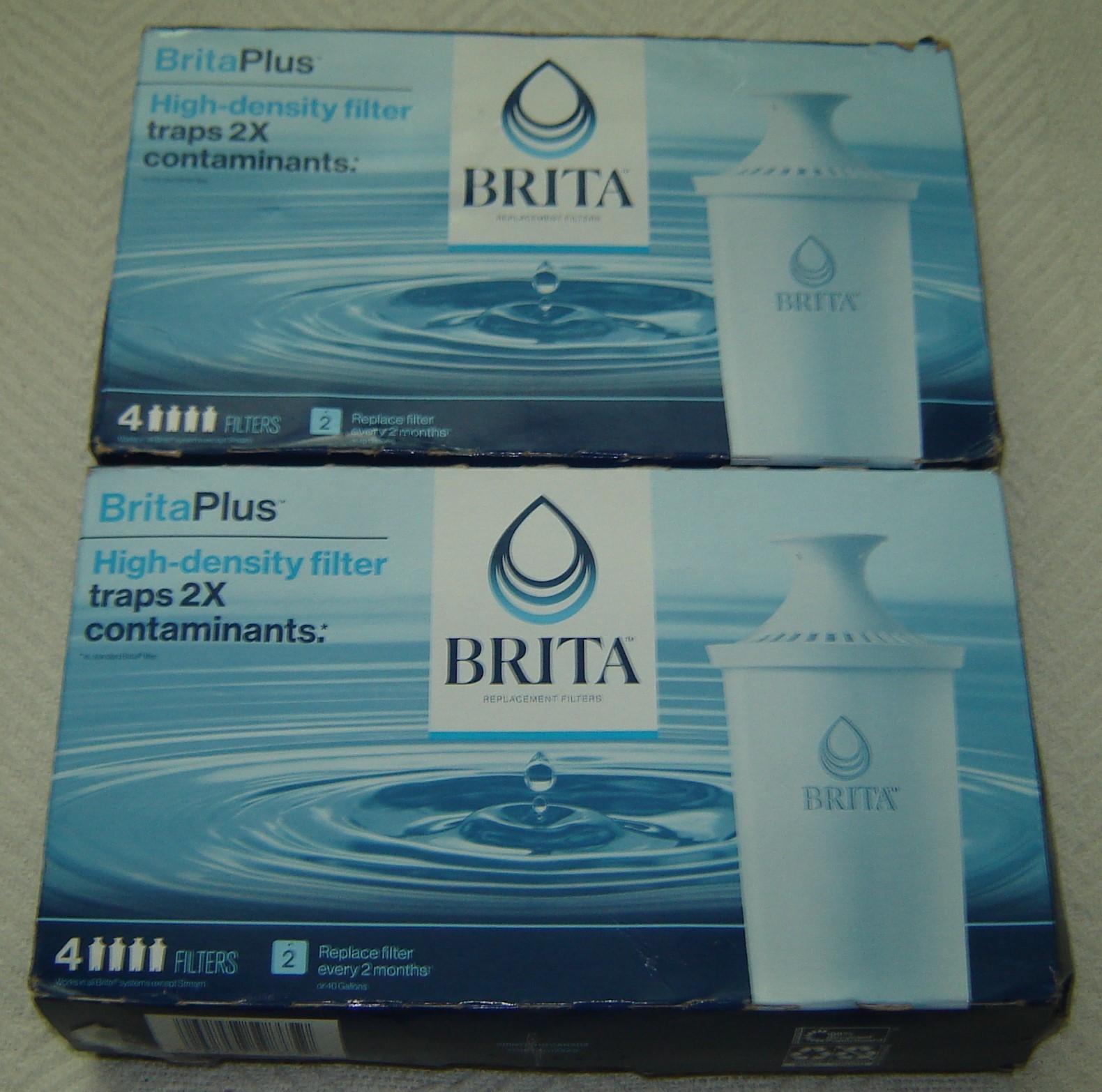 Brita Plus Replacement Water Filter, BPA-Free, High-Density Pitchers (2) 4 PACKS