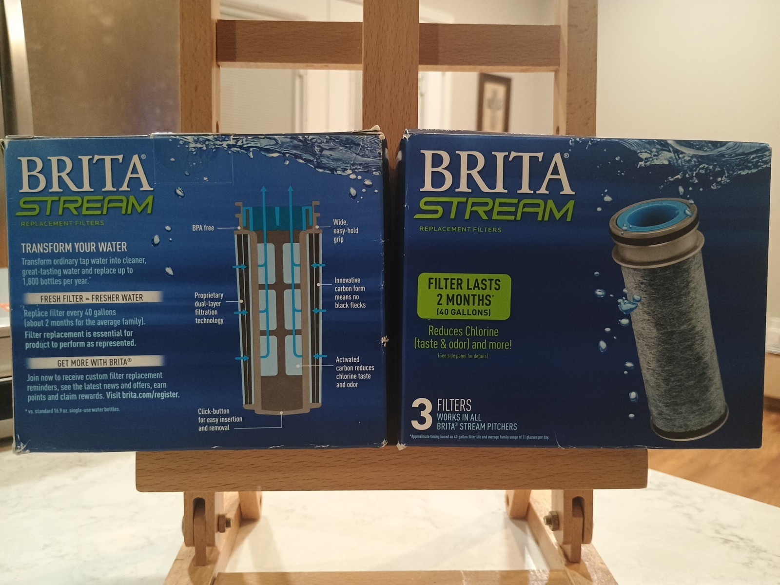2 Brand New Brita Stream Pitcher Water Filter -Gray, Pack of 3