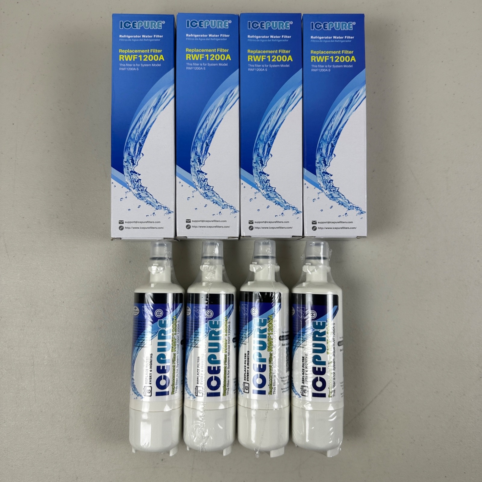 4 PACK ICEPURE ADQ36006101 LG LT700P Kenmore Elite 9690 Water Filter RWF1200A