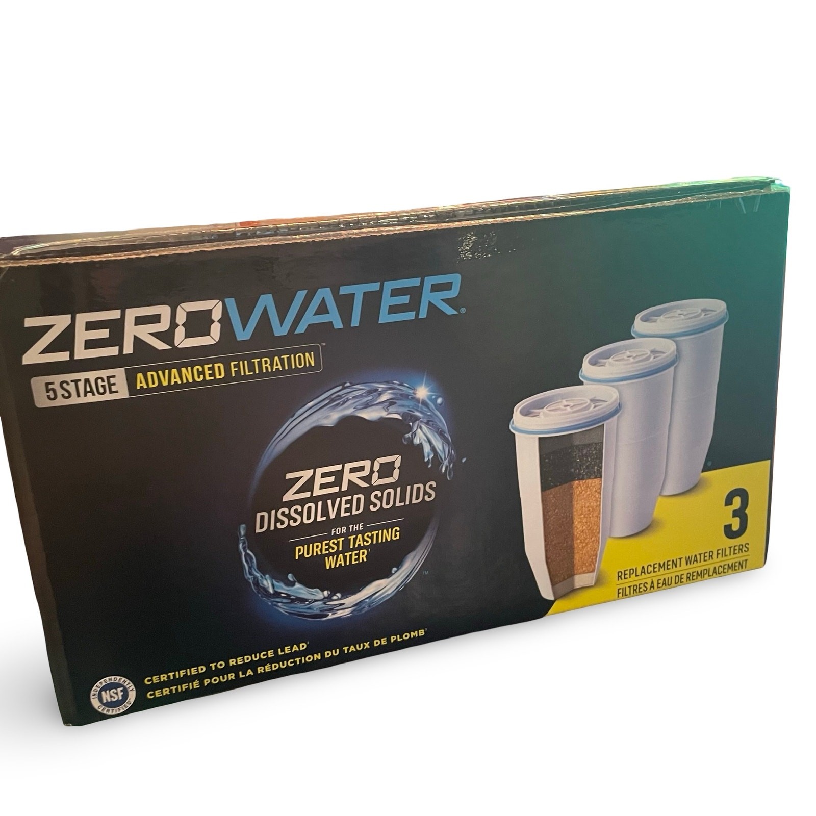 3 Pack Zero Water 5-Stage Replacement Filters IAPMO Certified 0 TDS ZR-003 New