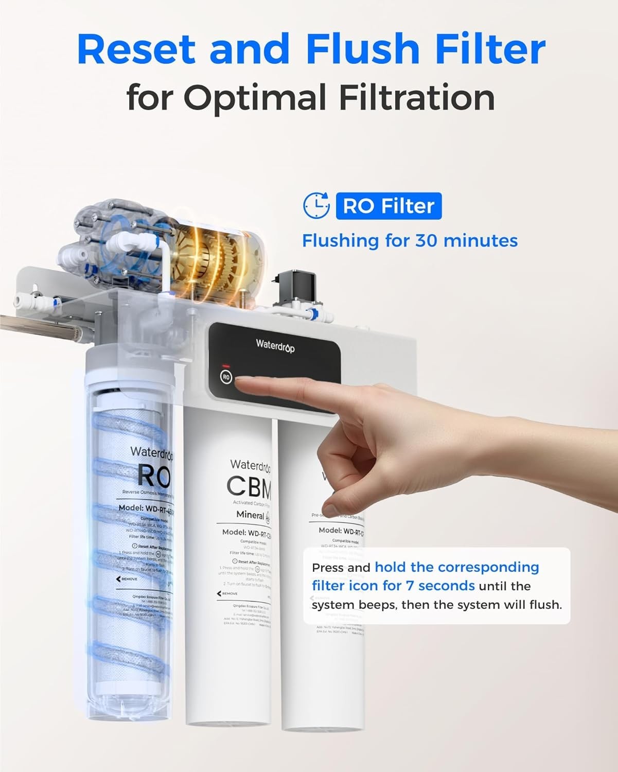 Waterdrop WD-RT-RO Filter, Replacement for WD-T3-C & WD-T3-M & WD-T4-A RO System