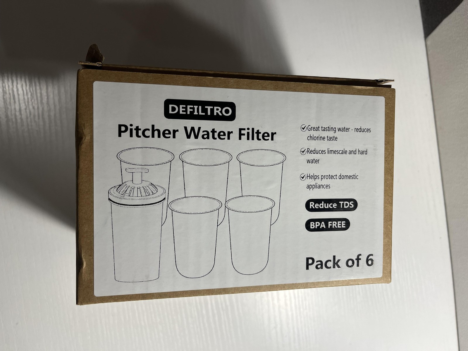 12pcs DEFILTRO Pitcher Water Filters For Brita Maxtra+ White BPA Free