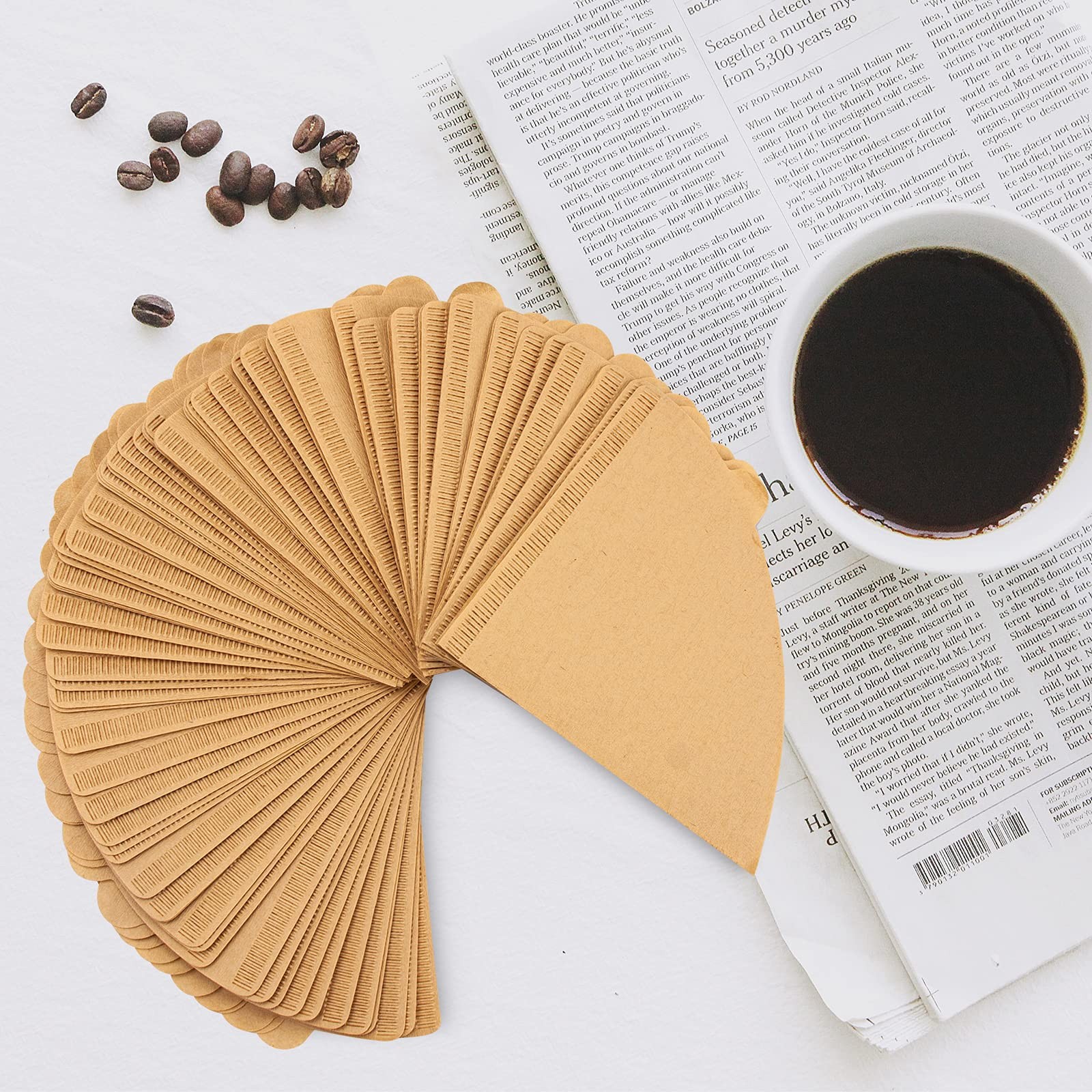 Coffee Filter, Cone Filters 2, Pour Over 100 Count, Brown
