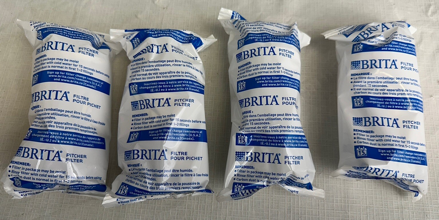 4 Count Genuine Brita Standard Water Pitcher Filter Replacement Filters Lot