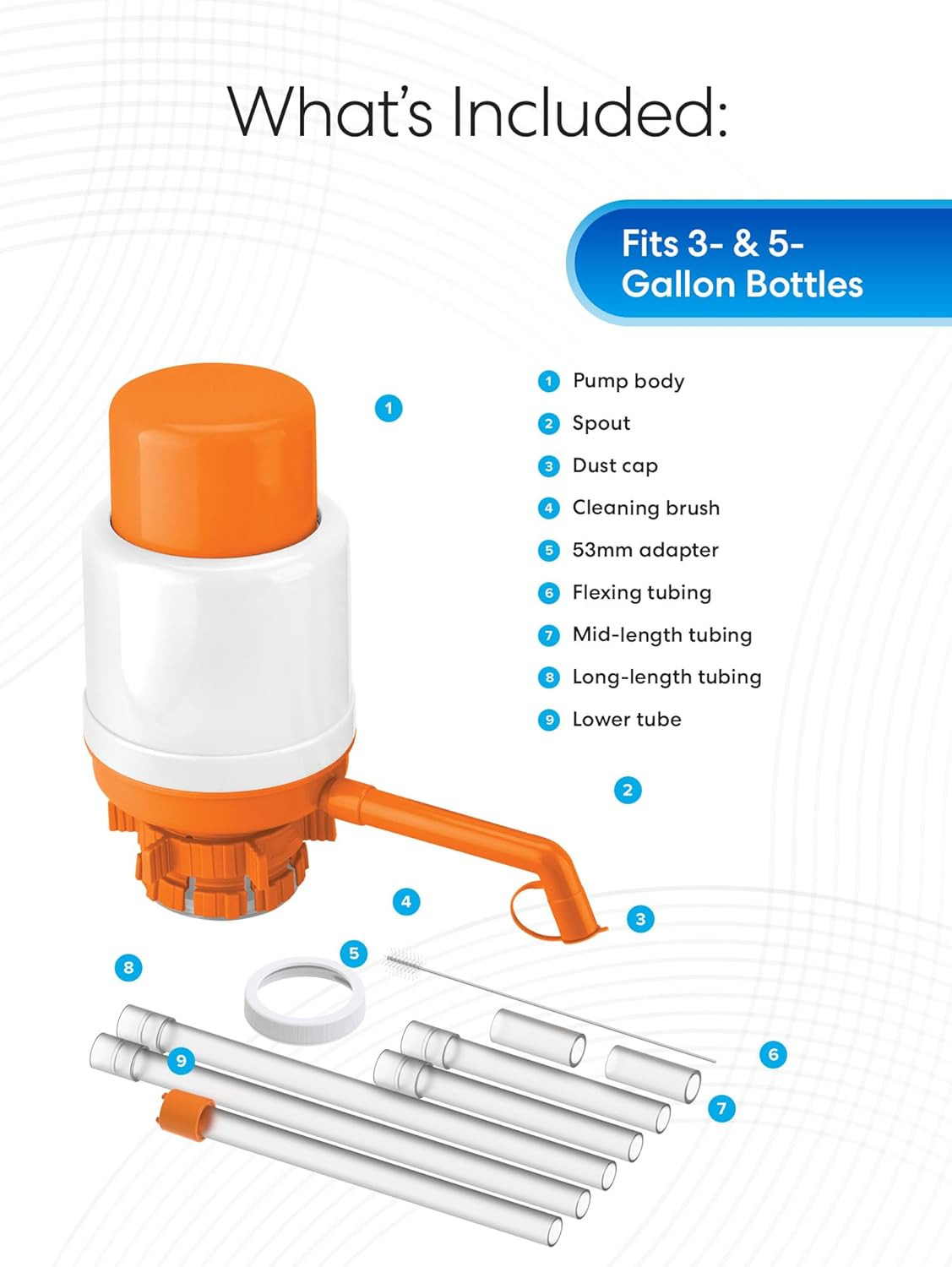 Universal Manual Drinking Water Pump (Orange)