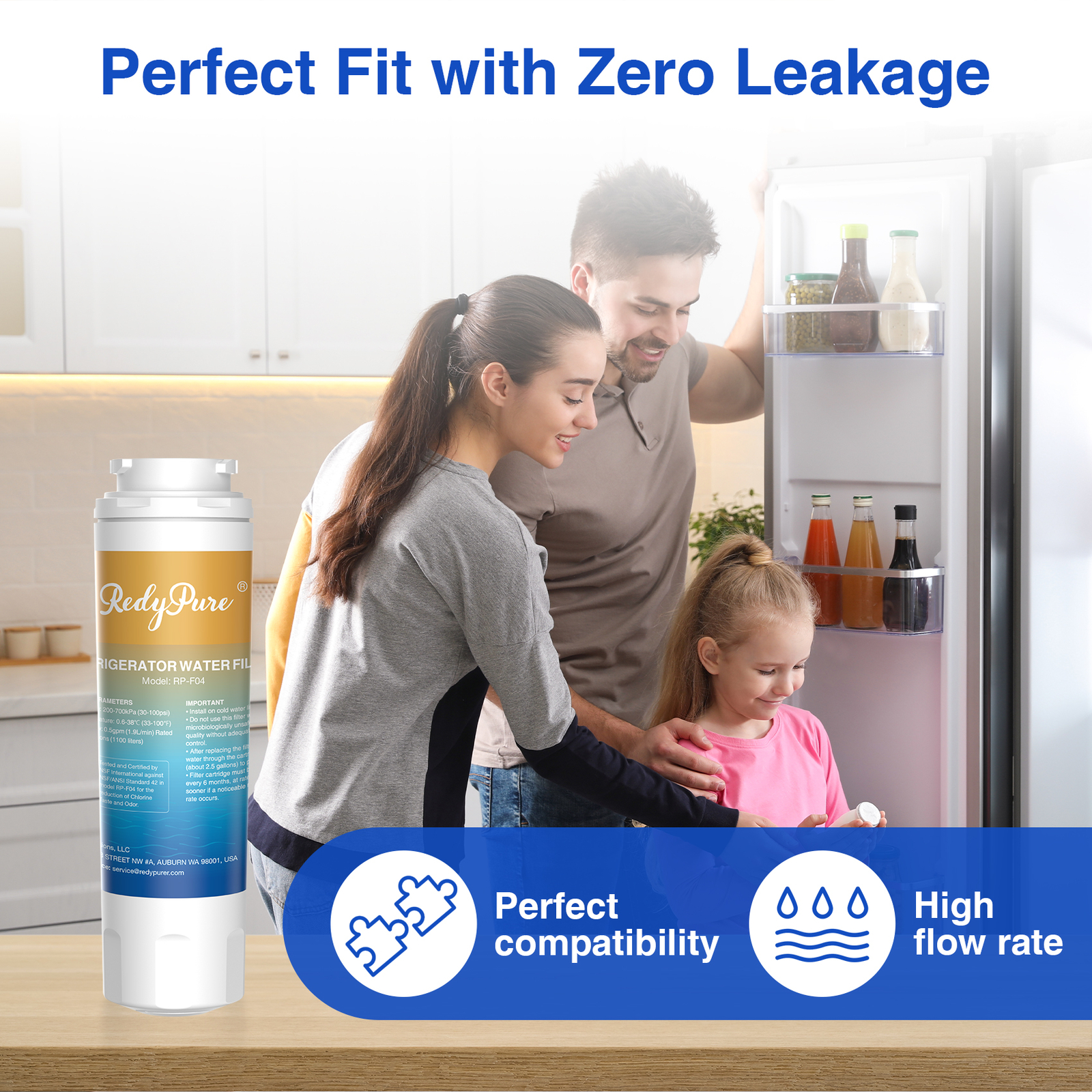 4 Fit for UKF8001 UKF9001 WF50 RWF0900A 4396395 469005 Refrigerator Water Filter
