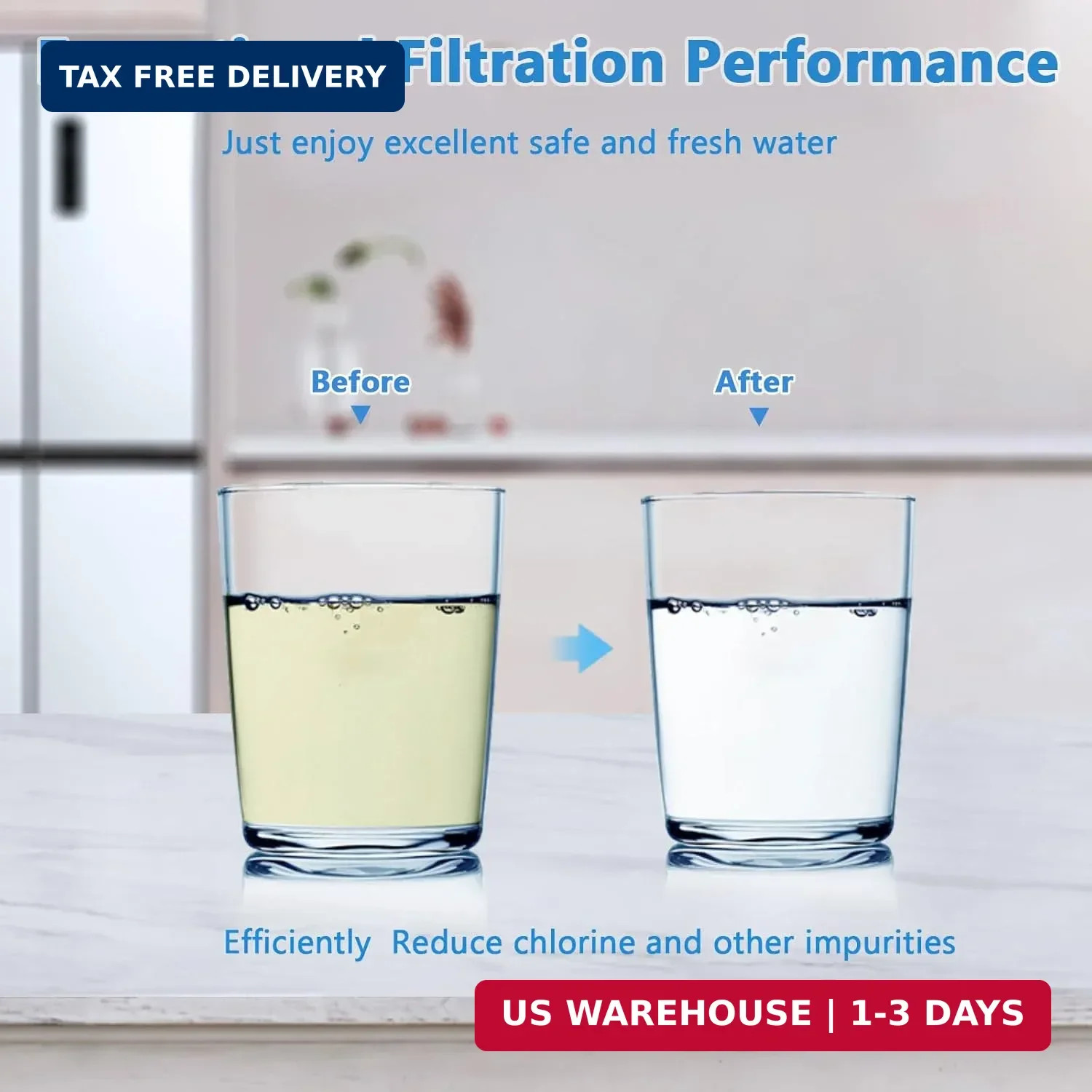 3 Pack ADQ73613401 Refrigerator Water Filter, Compatible with LG LT800P, LT800PC