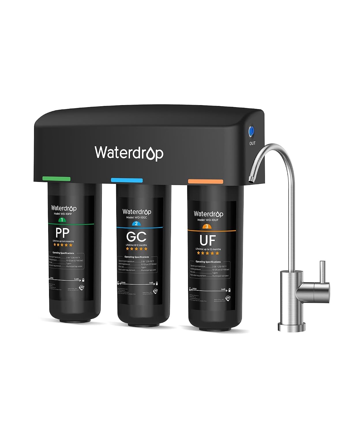 Waterdrop TSB-UF Under Sink Water Filter 0.01μm Dedicated Faucet