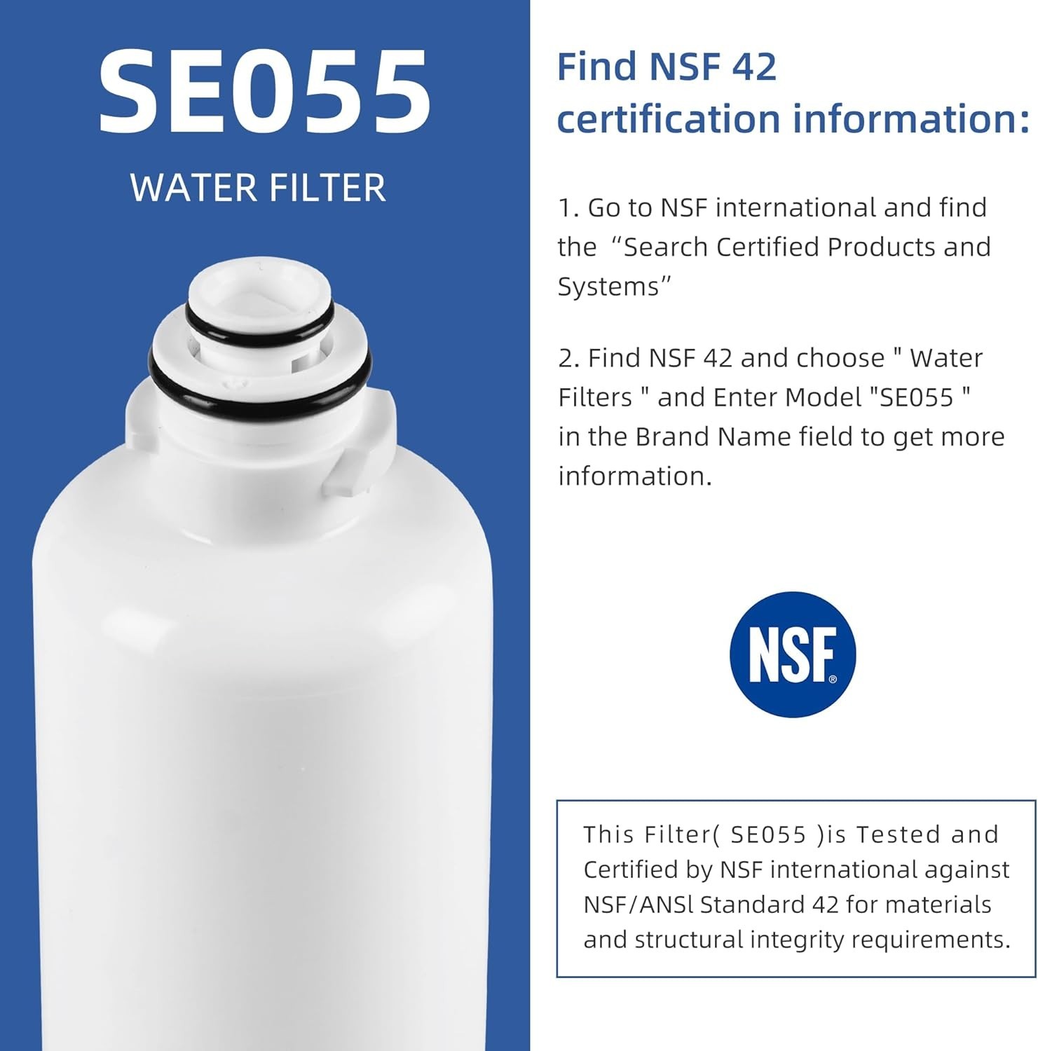 Pack of 3 Setfeel Ultra-Clarity Pro Refrigerator Water Filter for Bosch SE055