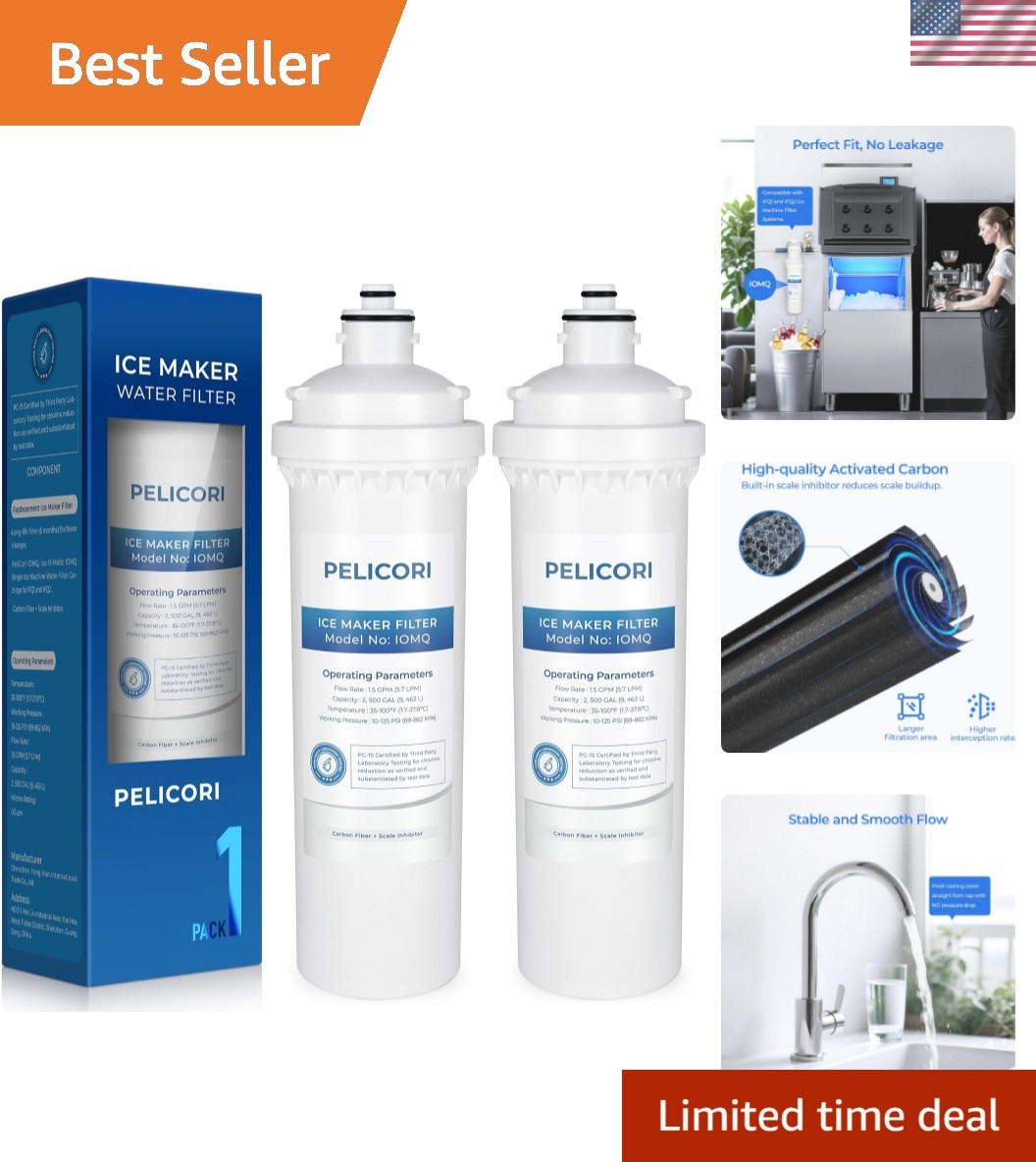 IOMQ Water Filters – Dual Pack with Carbon Fiber, Easy 1/4 Turn Replacement