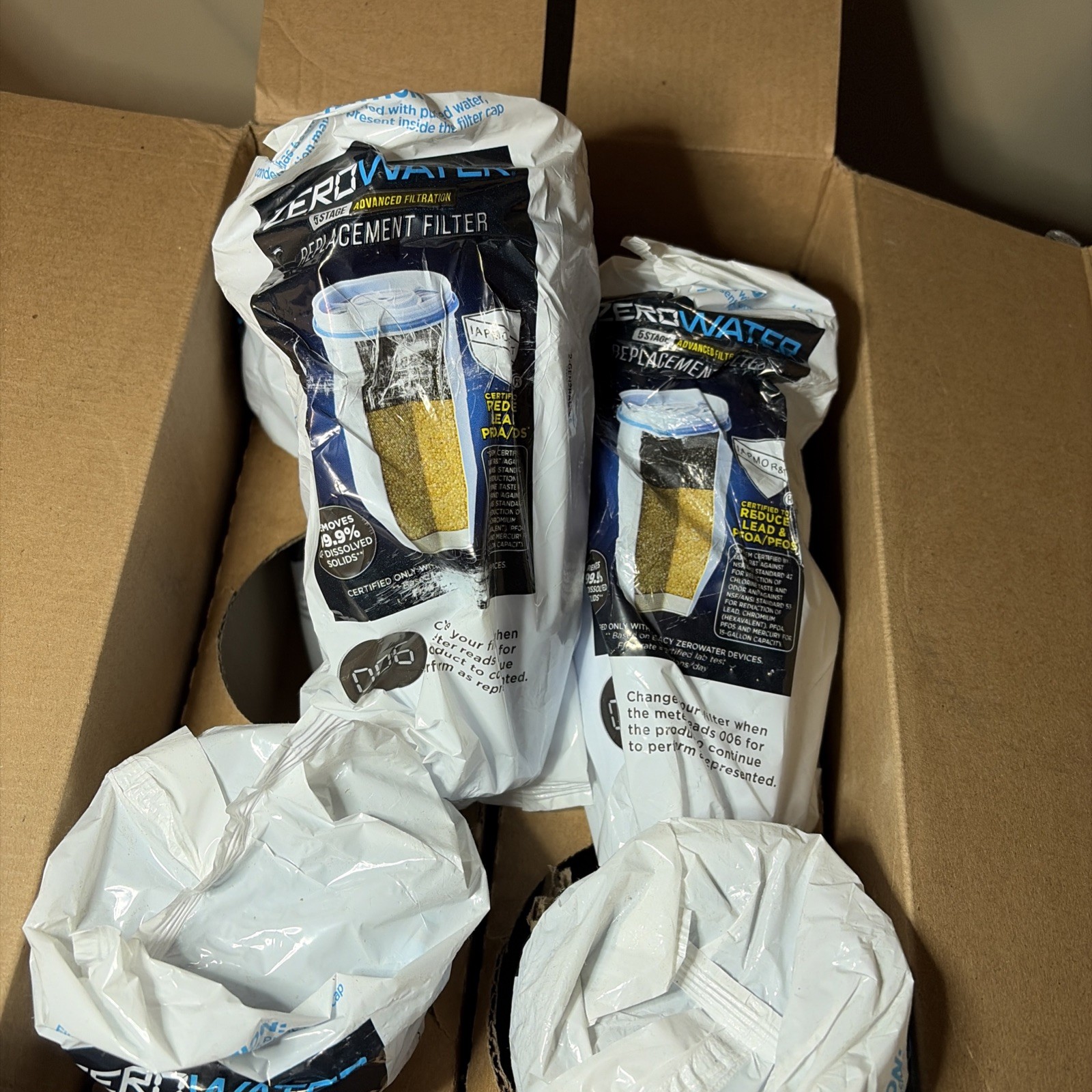 ZeroWater Replacement Water Filters 6-Pack BPA Free 5 Stage Brand New ZR-006-tg