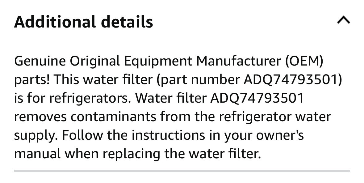 Genuine LG LT1000P/PC/PCS Water Filter Replacement Cartridge NEW SEALED