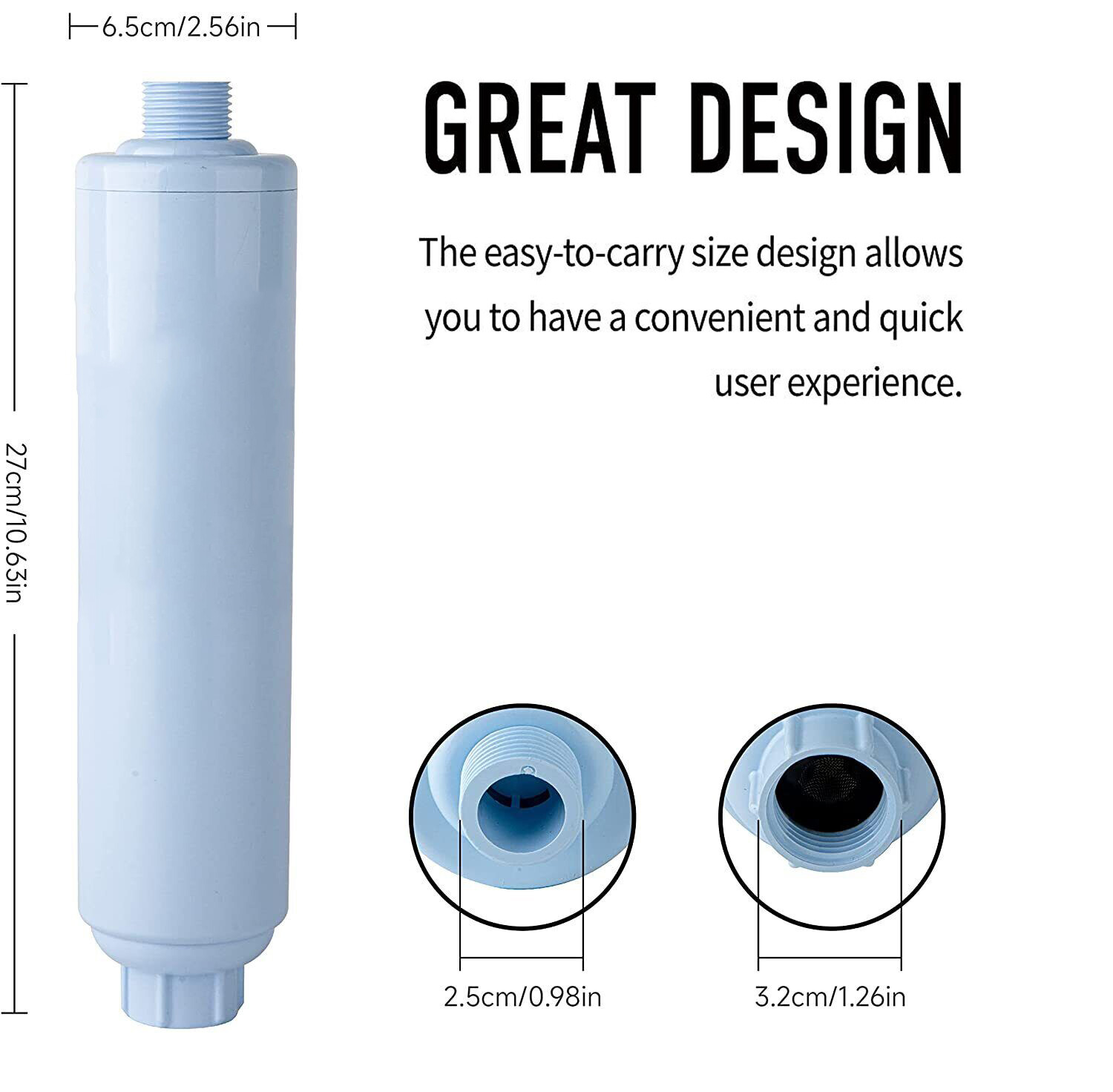 RV Water Filter, Inline Water Filter Reduces Bad Taste, Odors, Rust, Fluoride