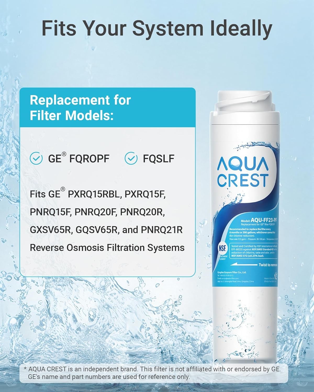 AQUA CREST FQROPF,FQSLF Under Sink Water Filter,Replacement for FQROPF,FQSLF(4)