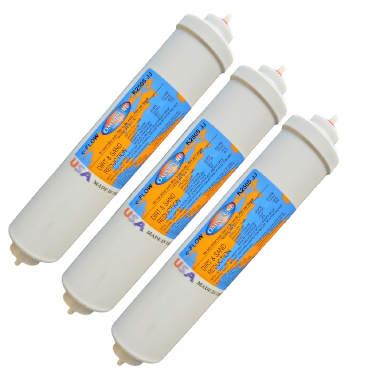 Omnipure K2505-JJ Dirt & Sand Reduction 10″x 2″ for 1/4″ Quick Connection 3PK