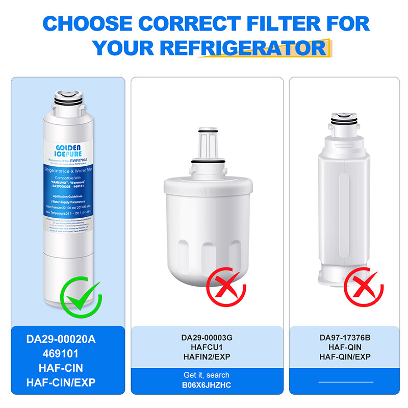 Fit For Samsung HAF-CIN/EXP RF28HMEDBSR/AA RF28HMEDBWW/AA Water Filter 4 PACK