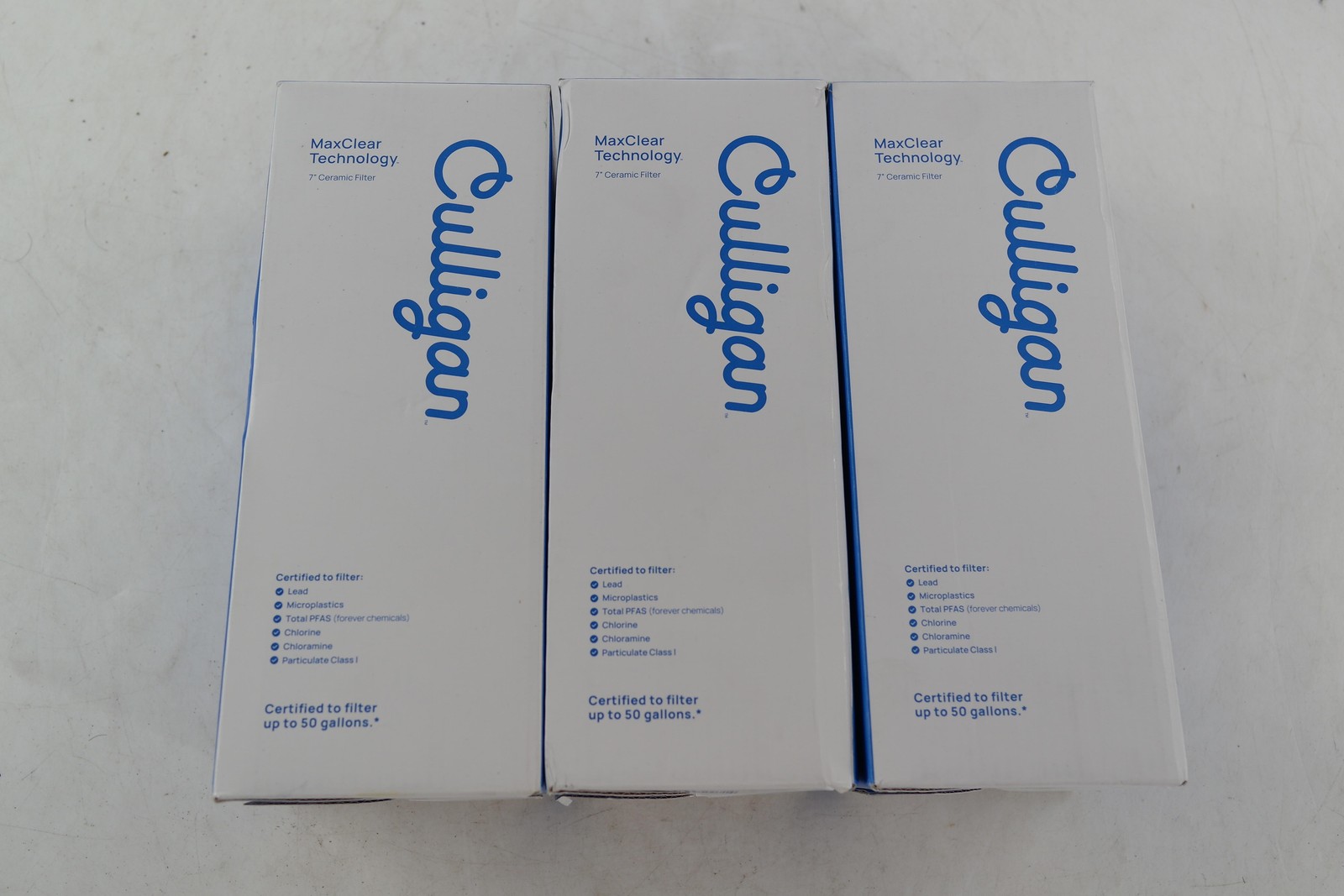 Culligan MaxClear 7in Ceramic Drinking Water Filter 3 Pack White Lead PFAS