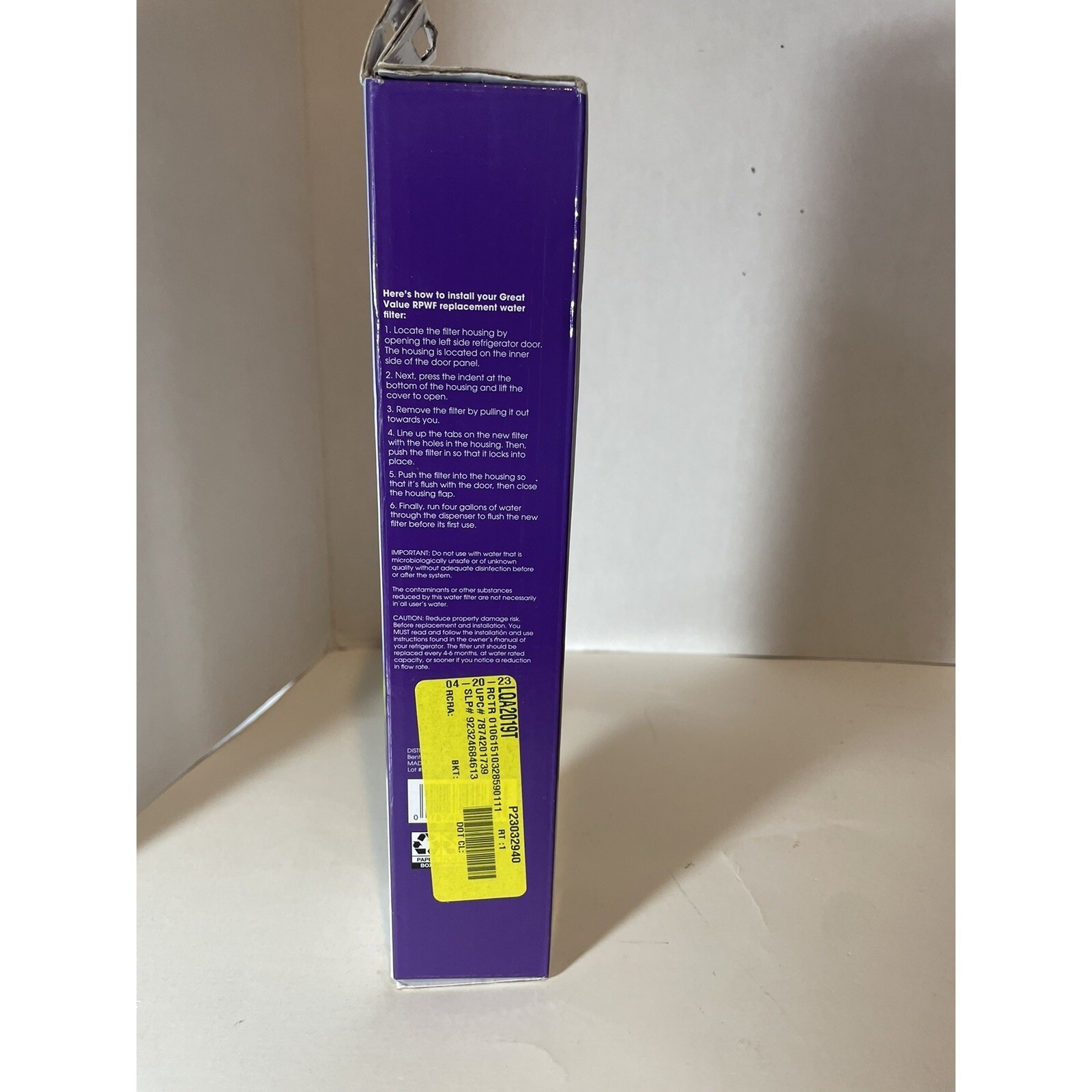 Great Value Refrigerator Water Filter Replaces GE Model RPWF 6months 300 gallons