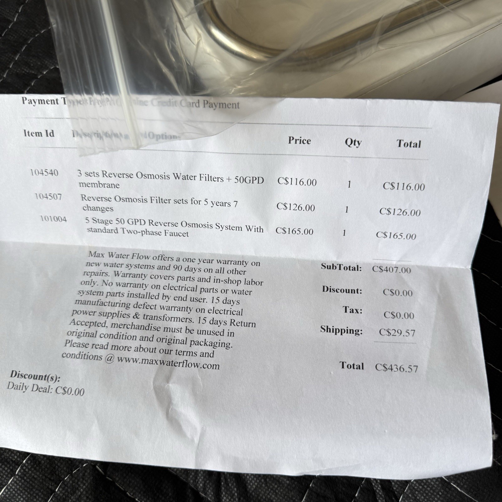5 Stage Kitchen Home Drinking Reverse Osmosis System RO MAX Water Filters 50 GPD