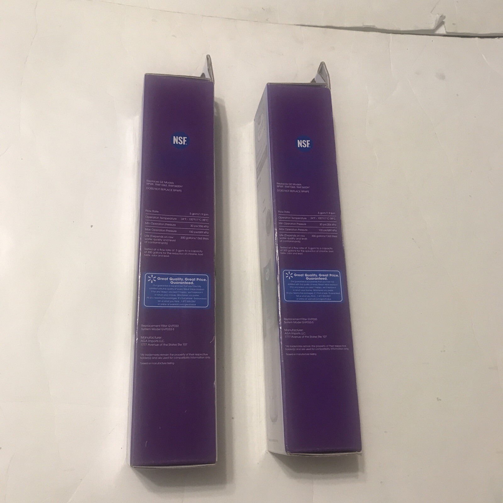 Great Value Refrigerator Replacement Filter Set Of 2 For GE RPWF 4155