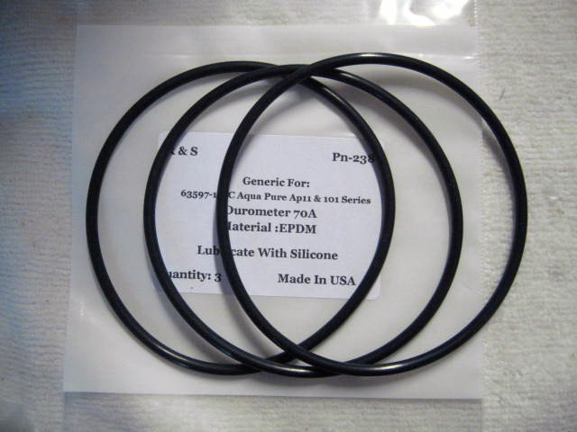 3 Aqua-Pure O-Rings 63597-174C / OR006 / Ap11 & 101 Series/ R&S 238 / EPDM Mat.