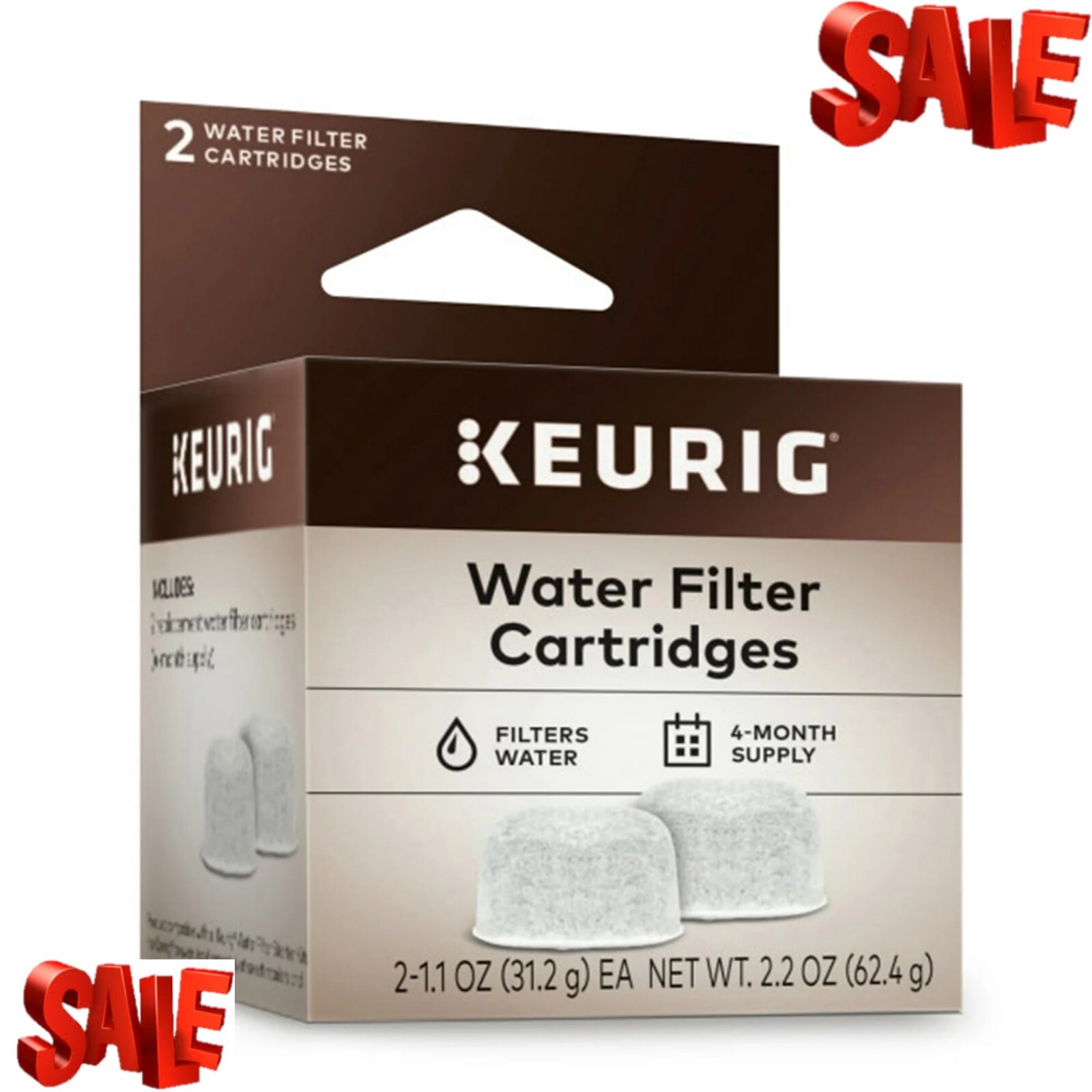 2 Pack Water Filter Refill Cartridges, 2 Count
