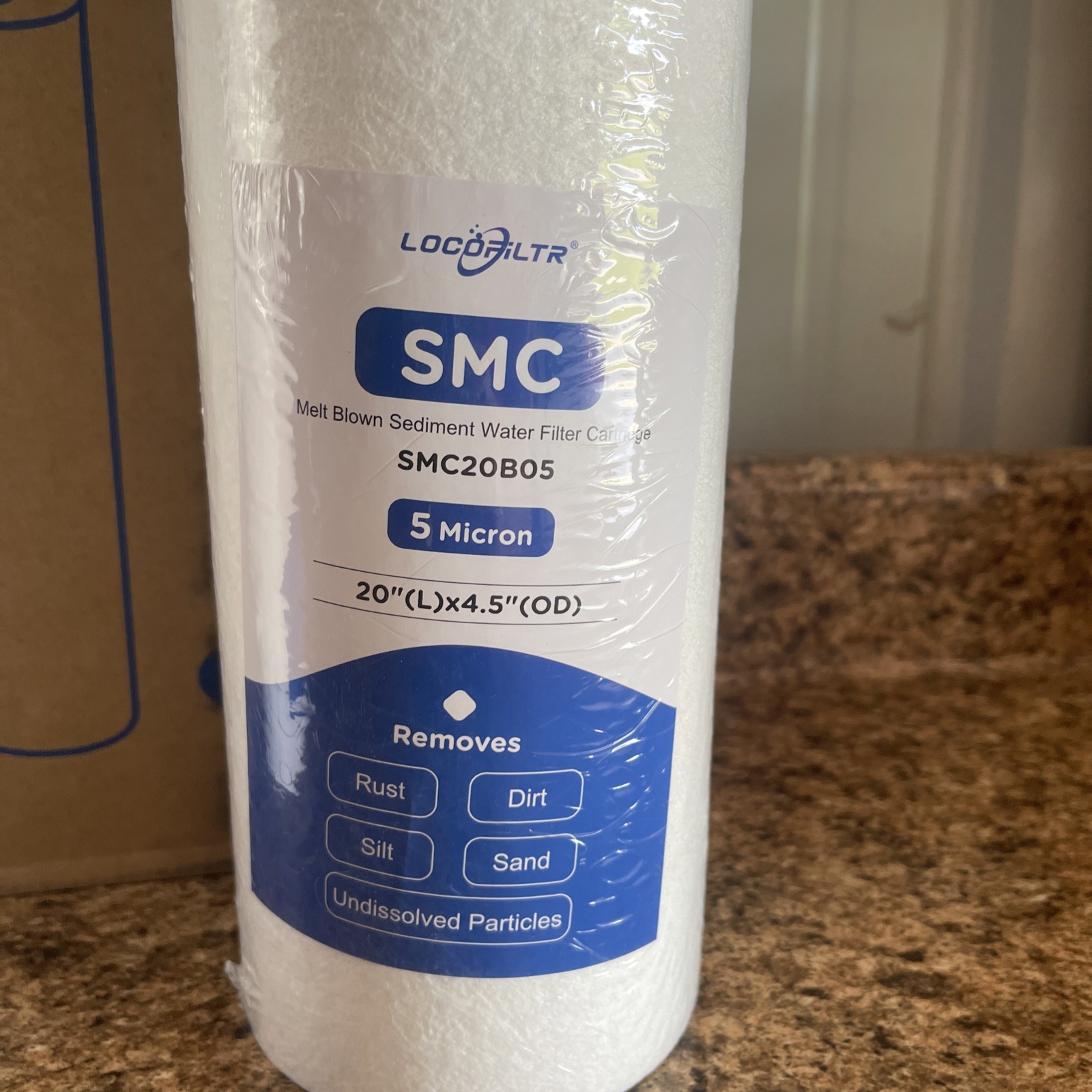 5 Micron 20″ x 4.5″ Spun Polypropylene Sediment Water Filter Cartridge – 2 Pack