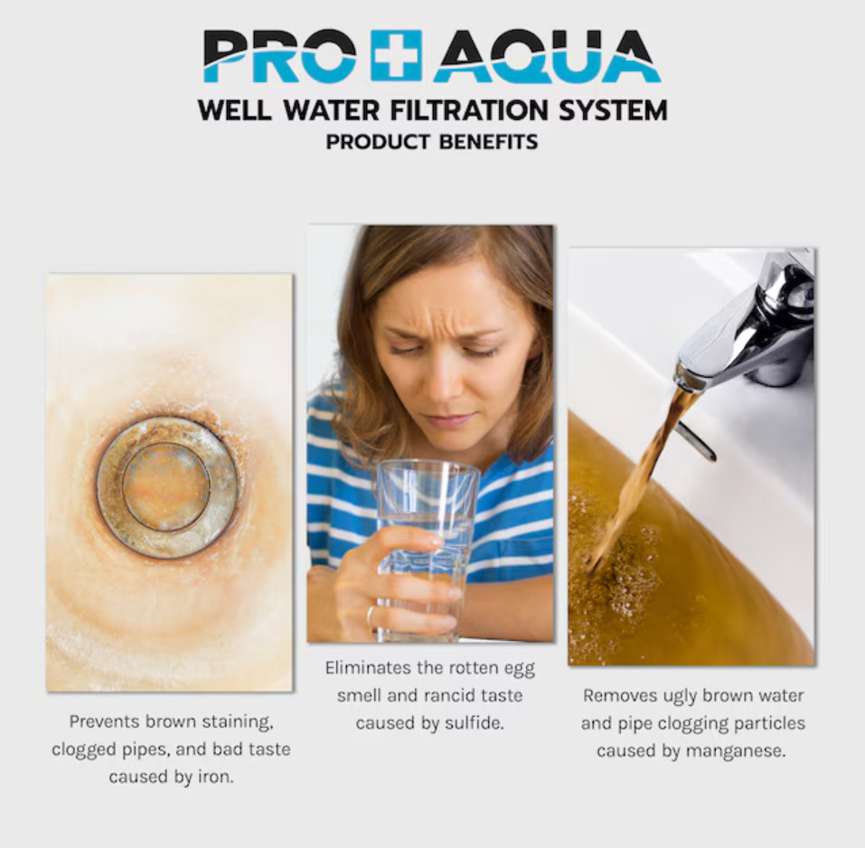 PRO+AQUA Well Water Filtration System 10 GPM Iron Filter Hot Deal New