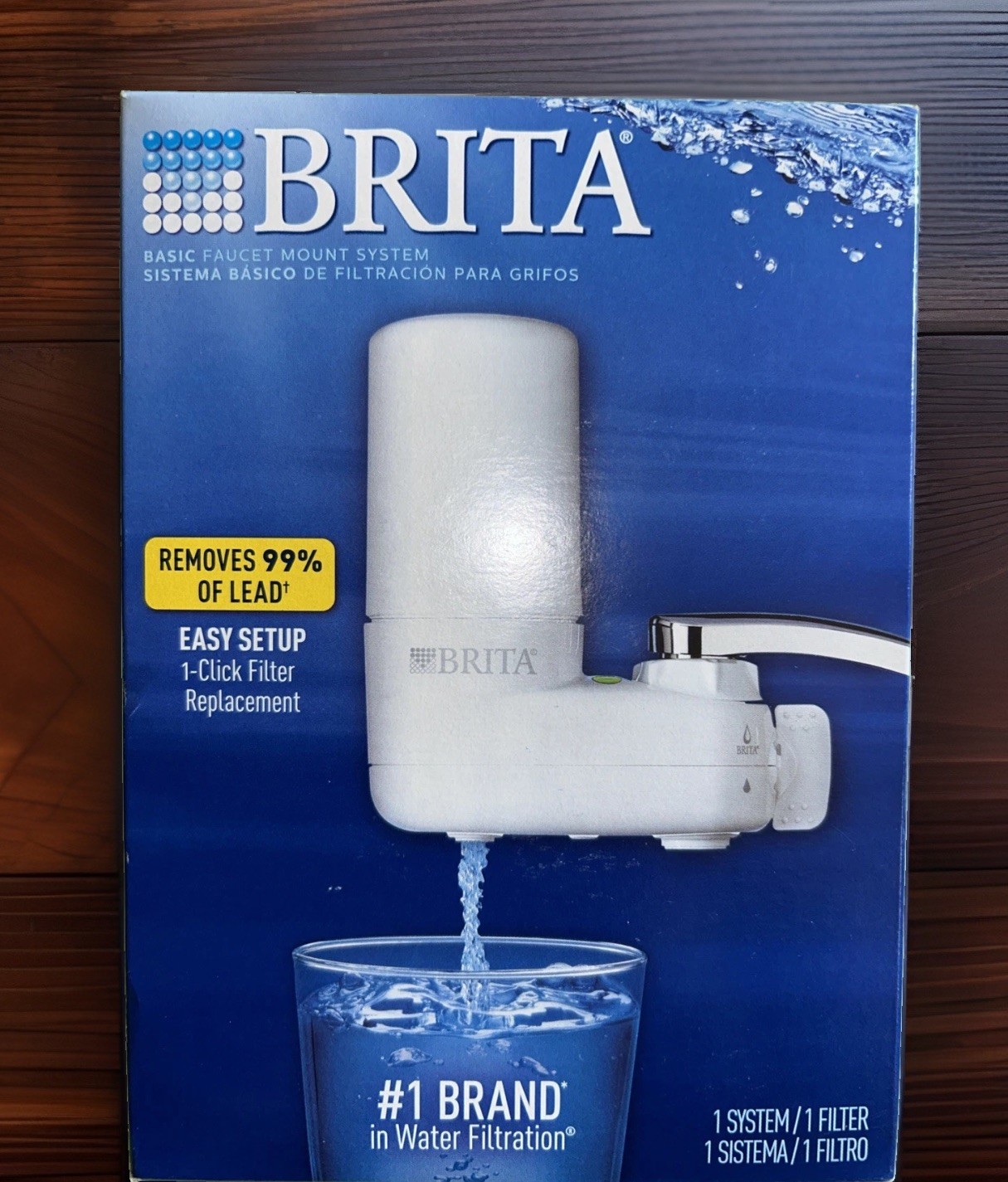 Brita Basic Faucet Mount Water Filter System White Reduces Lead & Chlorine New