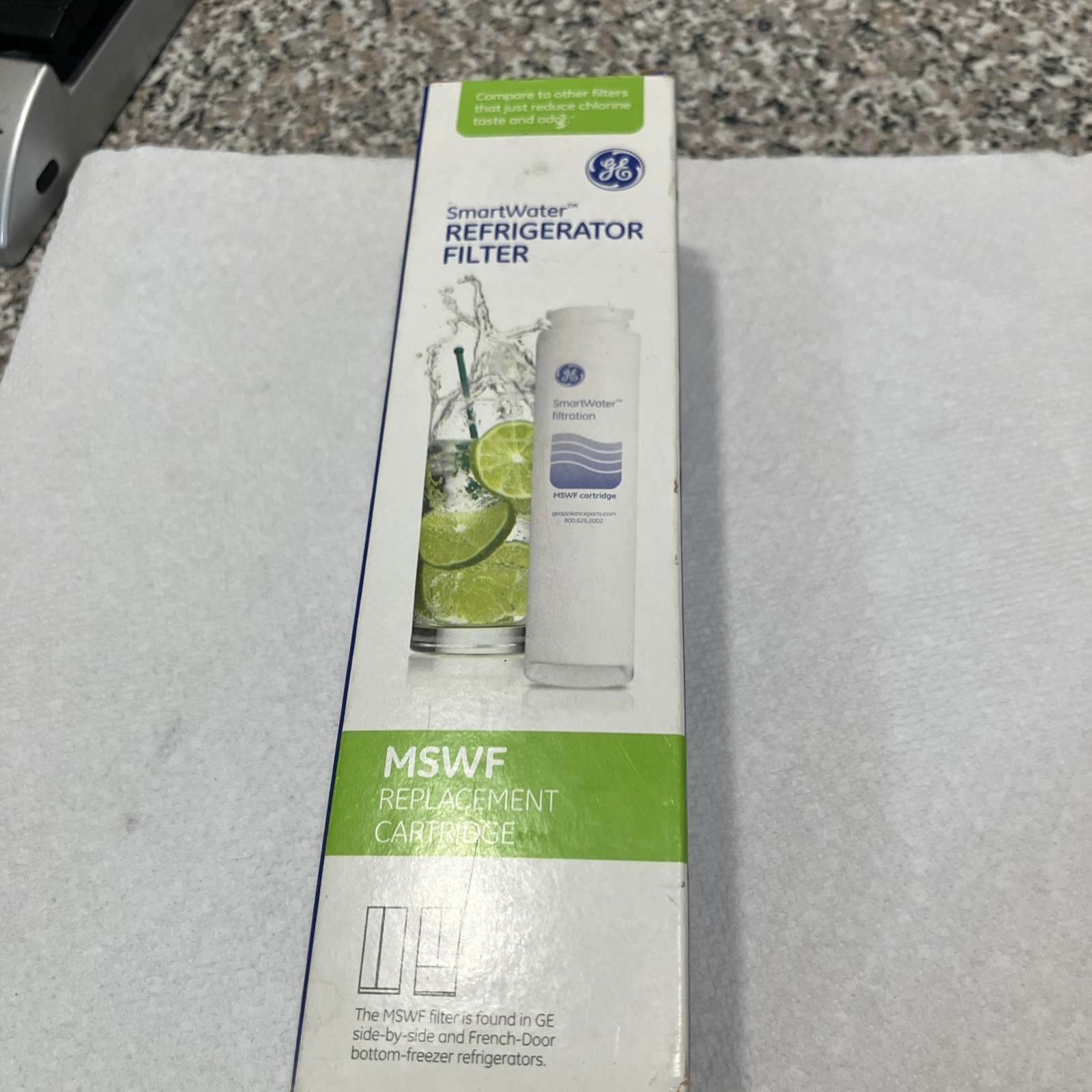1 GE Genuine MSWF SmartWater Refrigerator Water Ice Filter Cartridge OEM SEALED