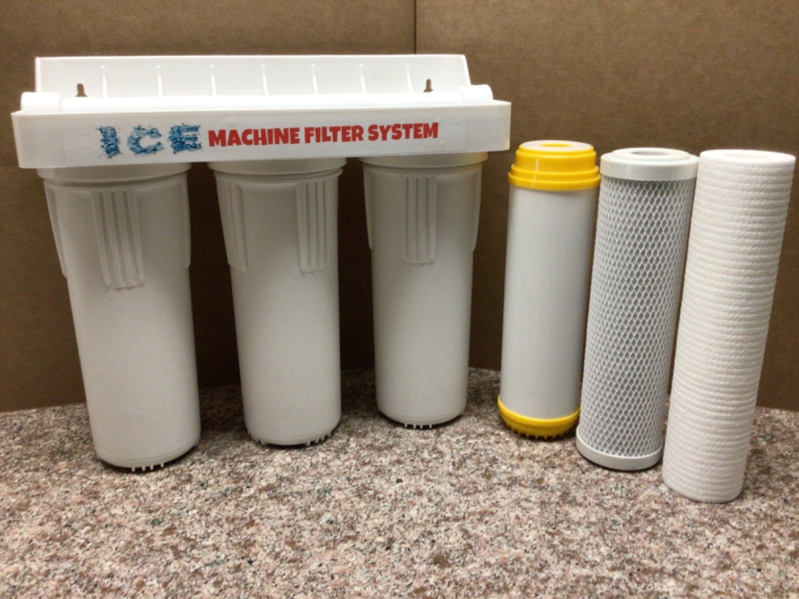 Ice Machine Water Filter Kit Sediment, Carbon, & Resin 3/8 Waterline & Fittings
