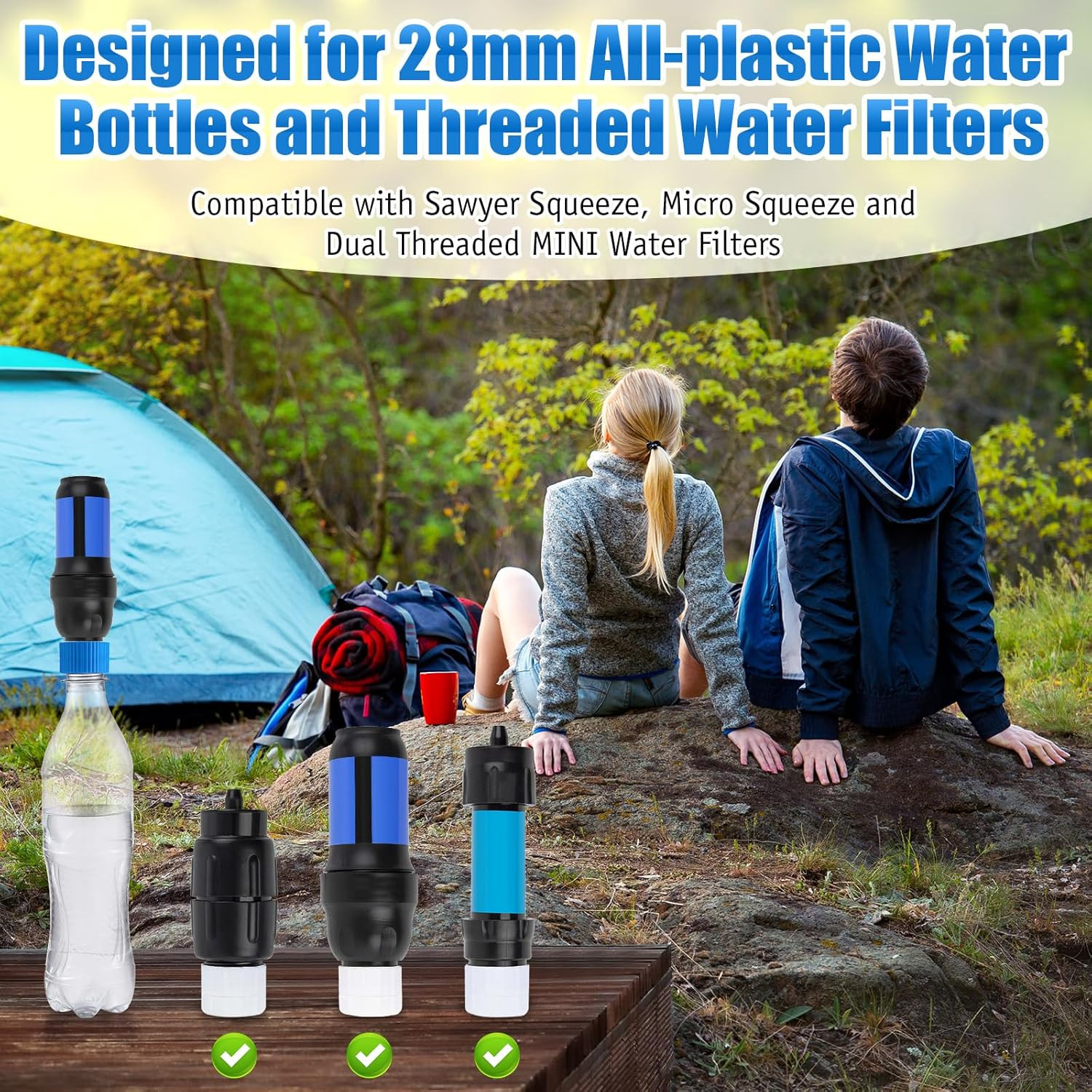 2 Pcs Water Filter Coupling Kit, Compatible with 28Mm External Threaded Water Fi