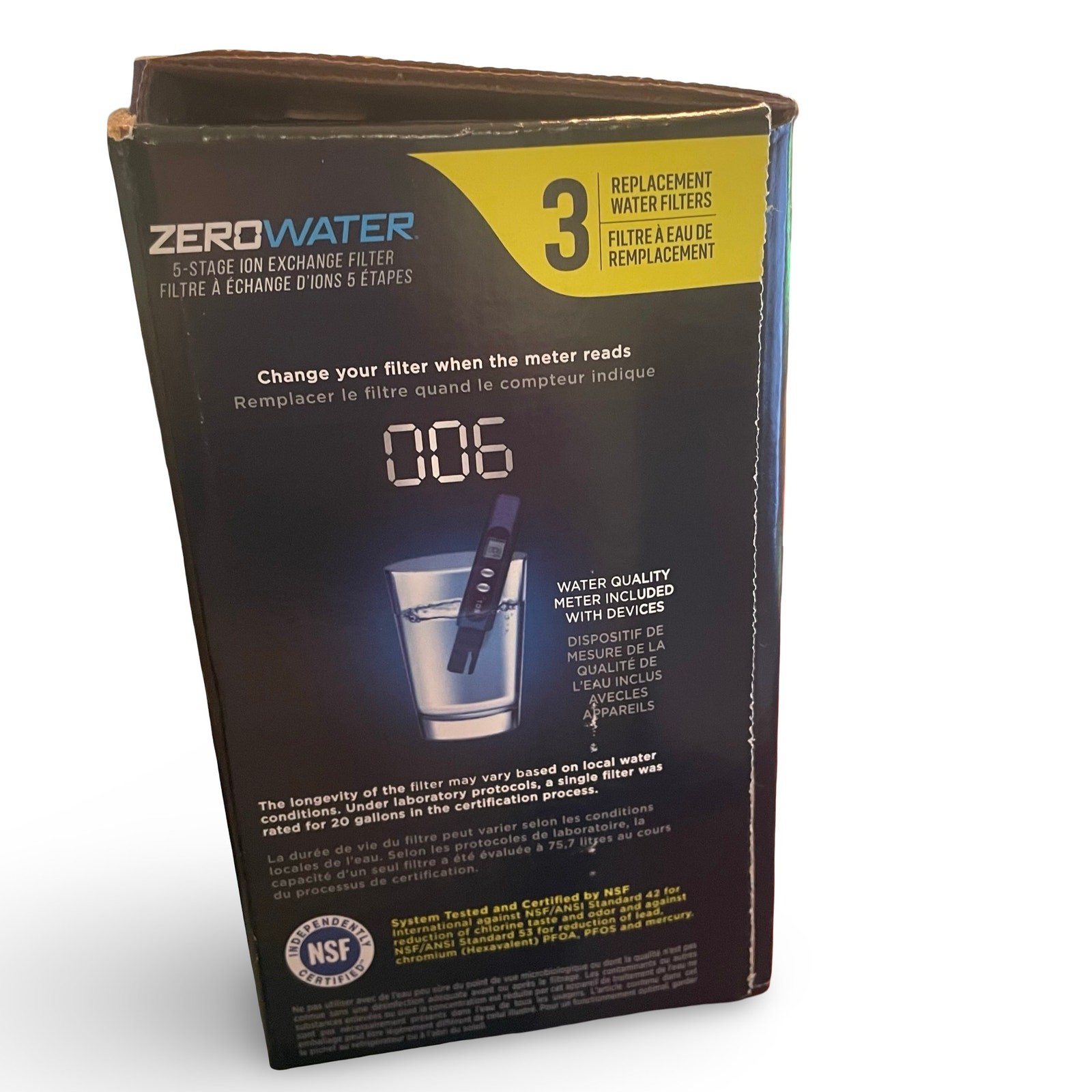 3 Pack Zero Water 5-Stage Replacement Filters IAPMO Certified 0 TDS ZR-003 New