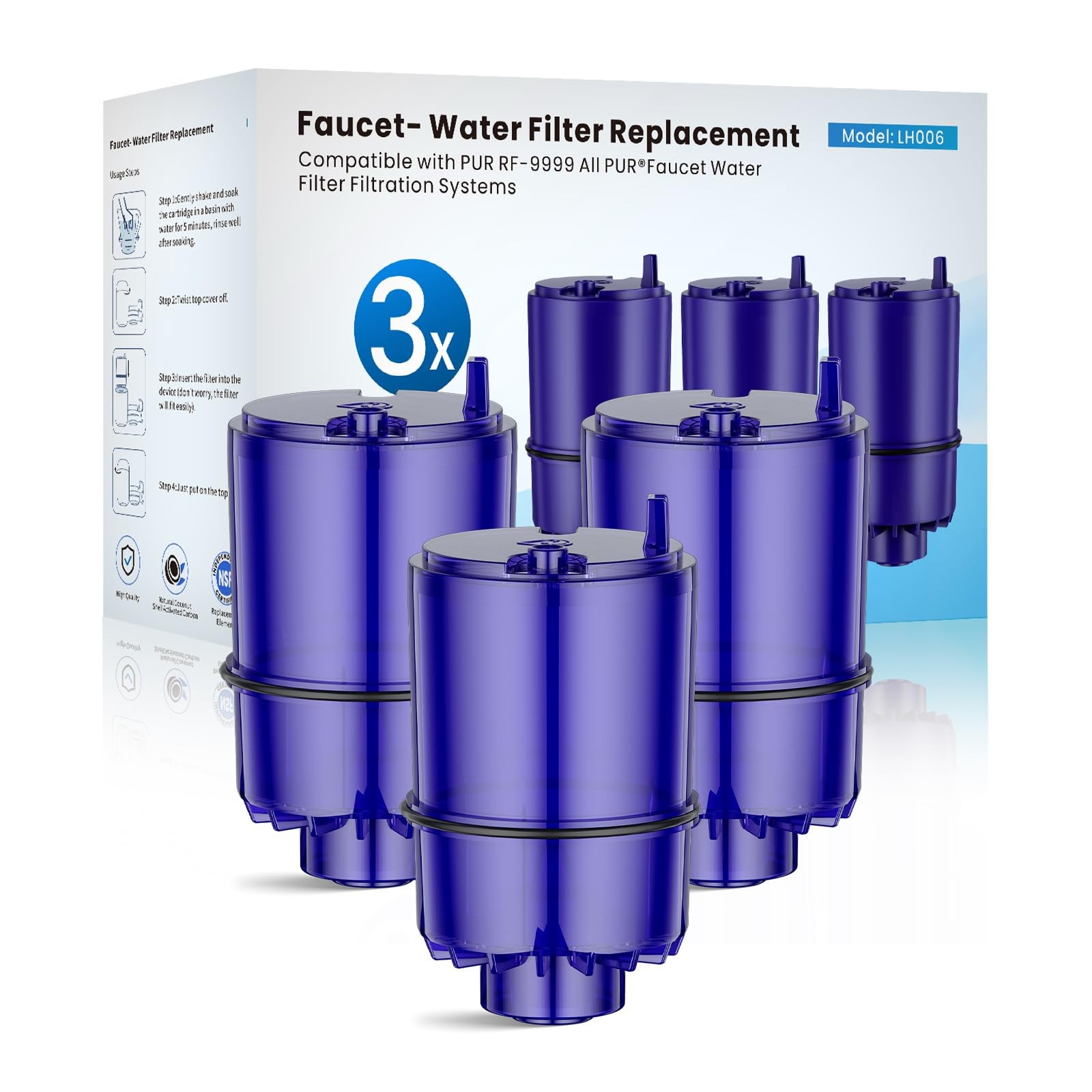 Faucet Water Filter Replacement Fit for All PUR, for PUR Plus Faucet Filtration