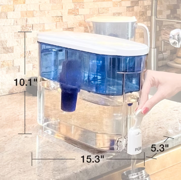 PUR 30 Cup Water Filtration Dispenser DS1800Z Blue White 1 Filter