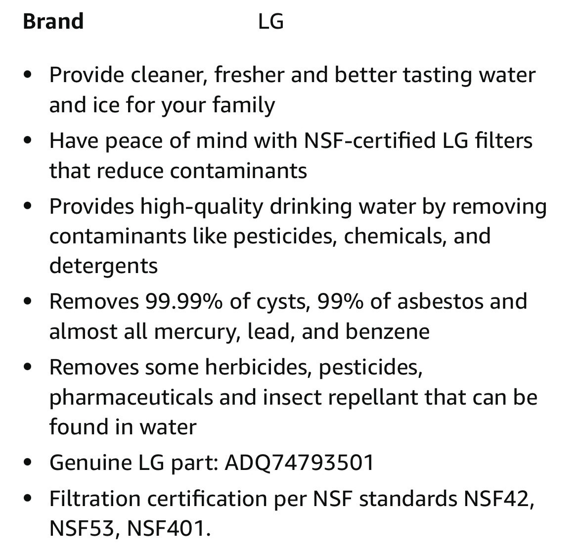 Genuine LG LT1000P/PC/PCS Water Filter Replacement Cartridge NEW SEALED