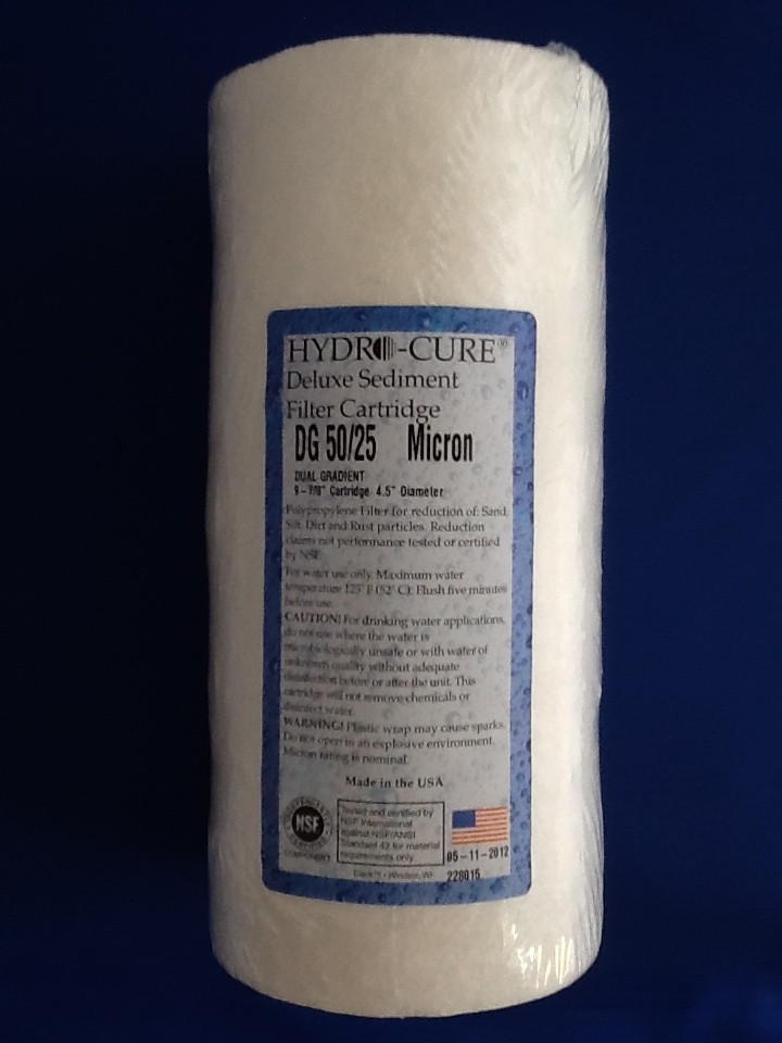 HYDRO CURE DELUXE DG 50/25 BIG BLUE 10″x4.5″ SEDIMENT FILTER – CASE OF 8