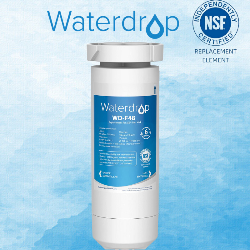 Waterdrop XWF Refrigerator Water Filter Replacement For GE® XWF GDE25 GFE26