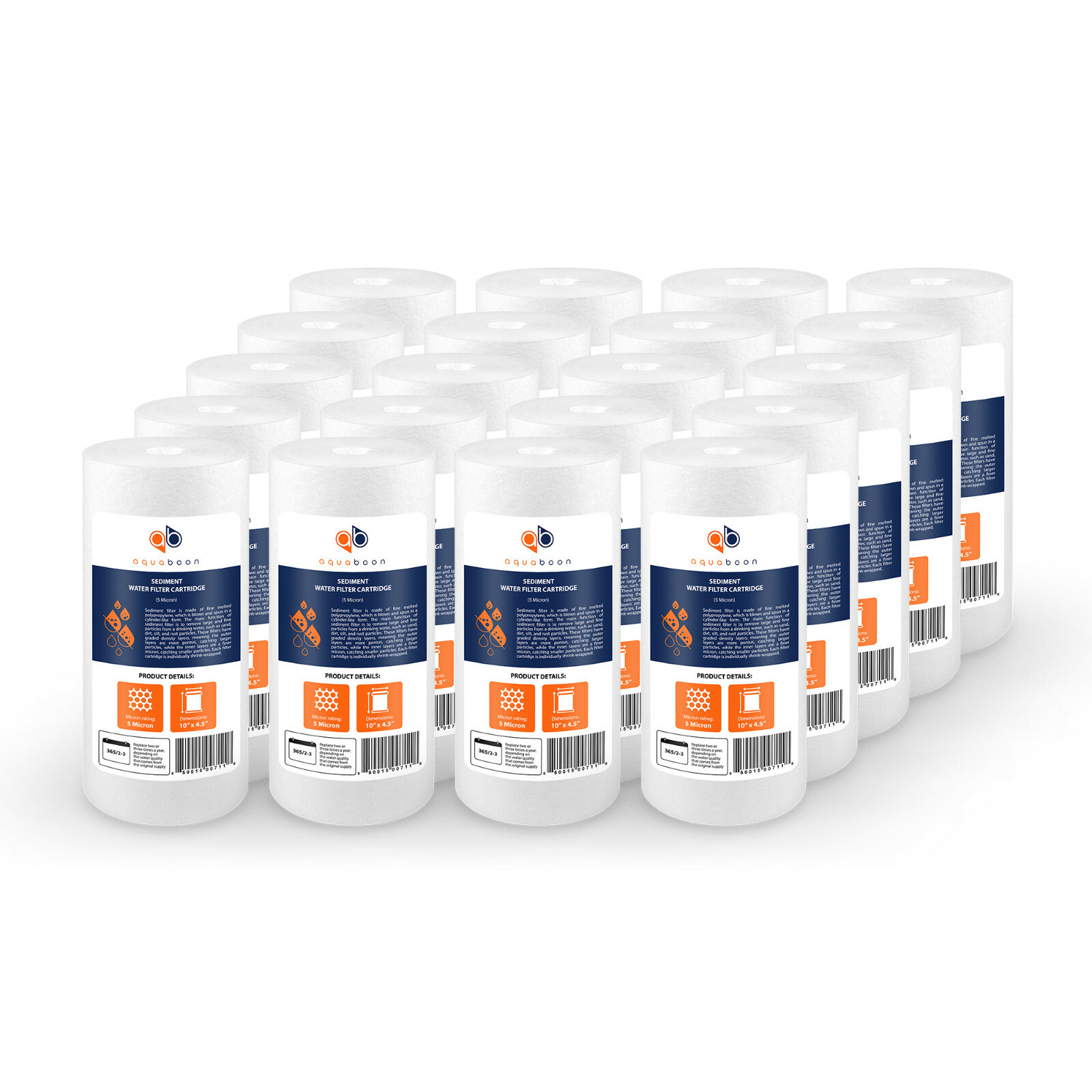 20-PACK of Aquaboon Sediment Water Filter Whole House Big Blue 5 Micron 10″x4.5″