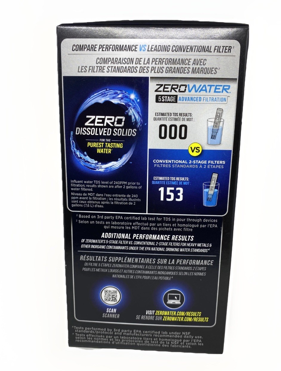 ZeroWater Replacement Filters 1-Pack BPA-Free, 5 Stage, New in Box, Water Filter