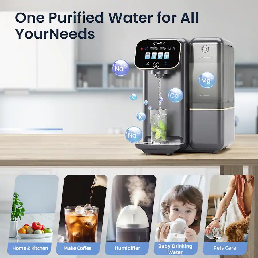 Hydrofast C100 Countertop Reverse Osmosis Water Filter System,6 Stage Filtration