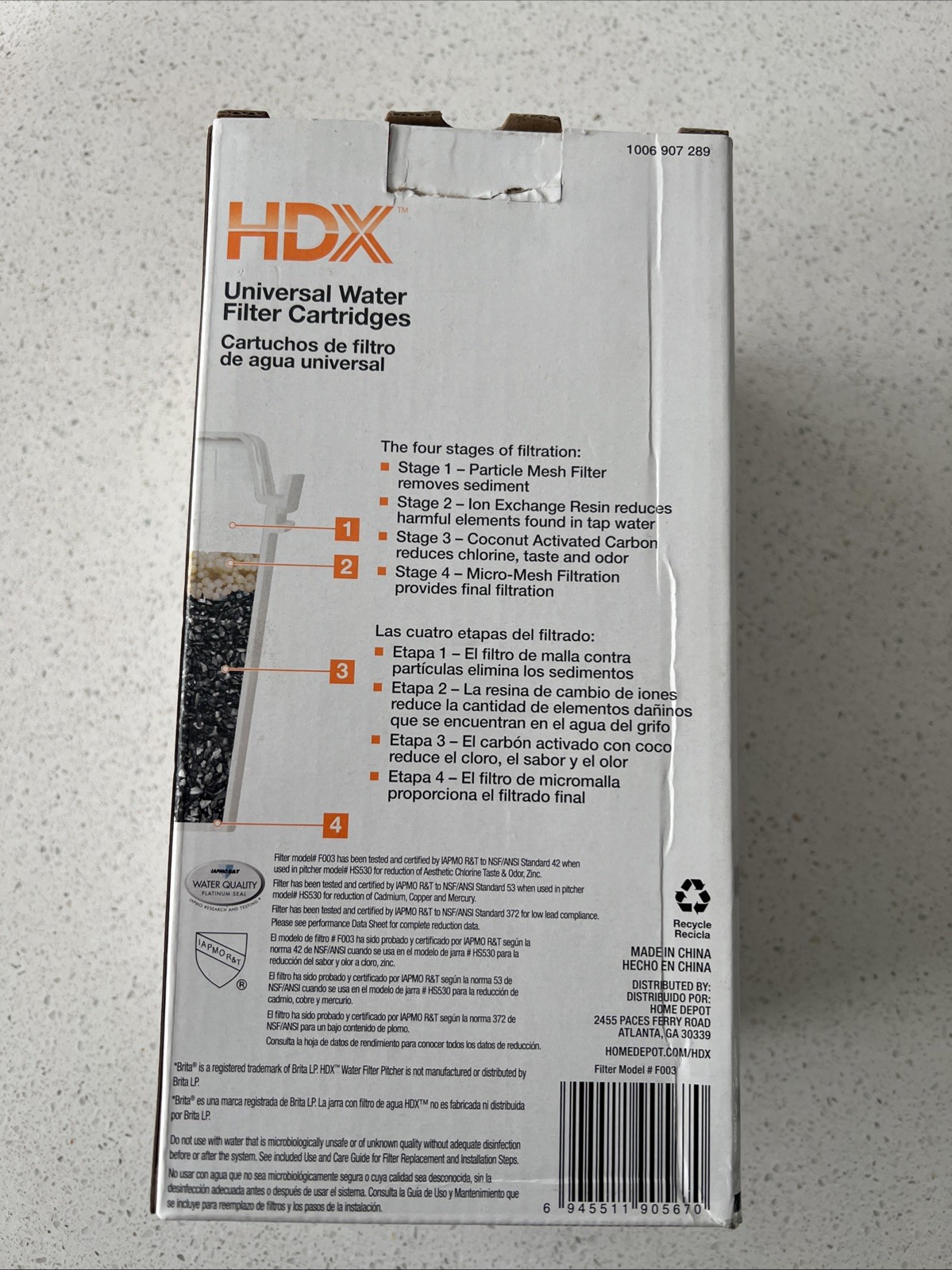 HDX Water Pitcher Replacement Water Filter Cartridges, BPA Free (8-Pack)